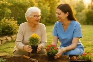woman receiving non-medical home care in Brighton, co
