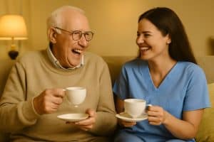 man receiving non-medical home care in Brighton, co