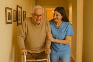 man receiving non-medical home care in Brighton, co